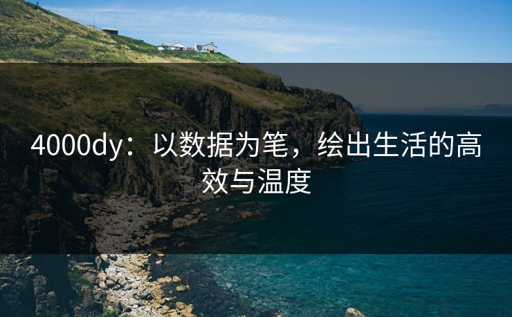 4000dy：以数据为笔，绘出生活的高效与温度