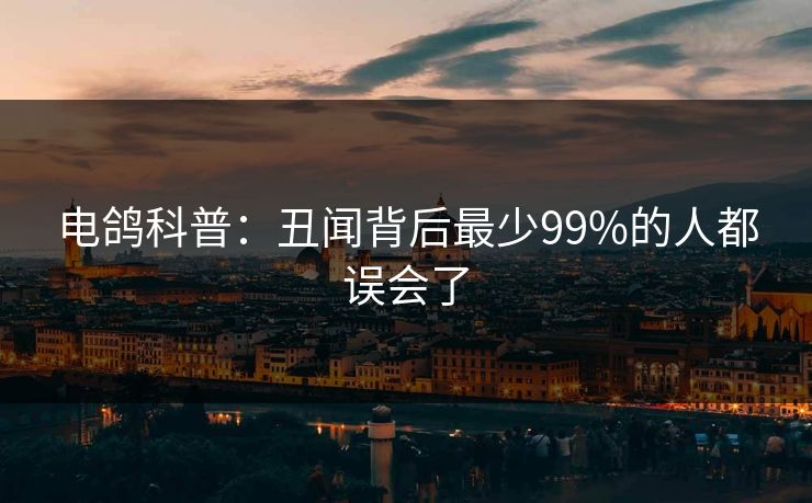 电鸽科普：丑闻背后最少99%的人都误会了