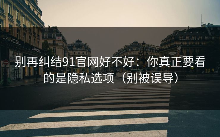 别再纠结91官网好不好：你真正要看的是隐私选项（别被误导）